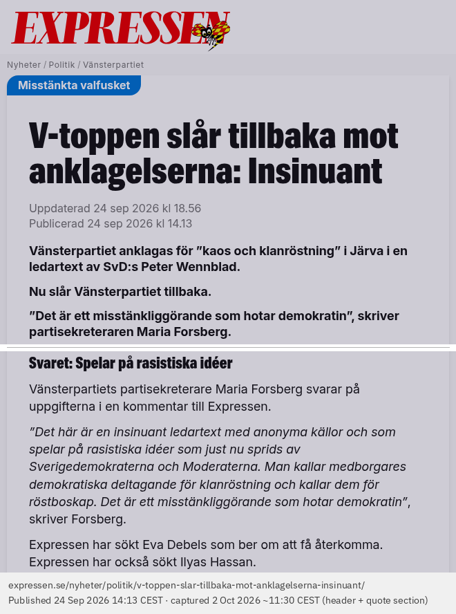 Bevis: skærmbillede af originalen