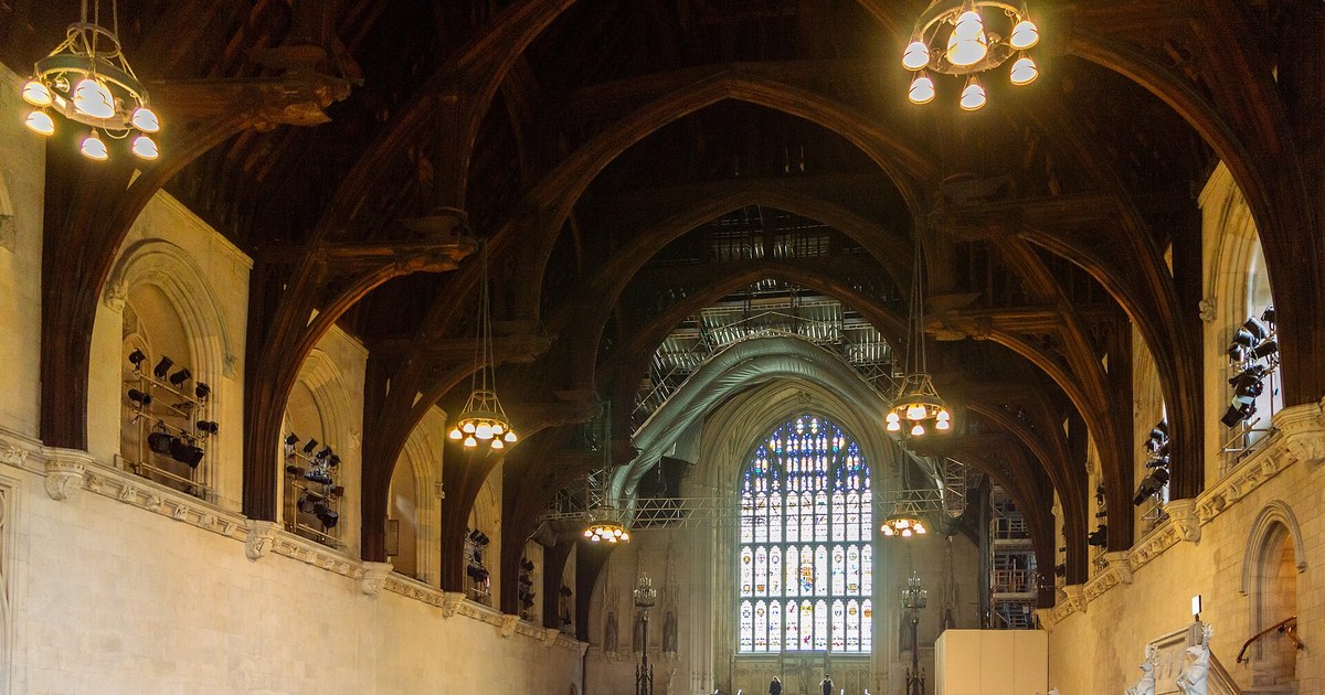 The interior of Westminster Hall in London