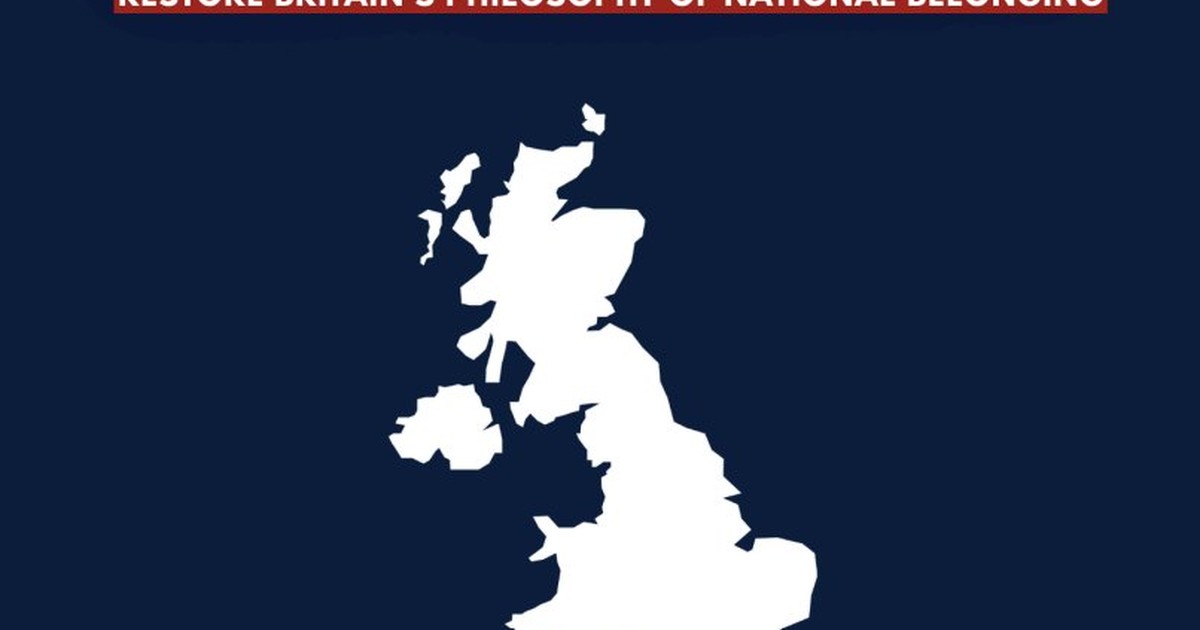 Restore Britain ‘national belonging’ graphic posted with Lowe’s party announcement